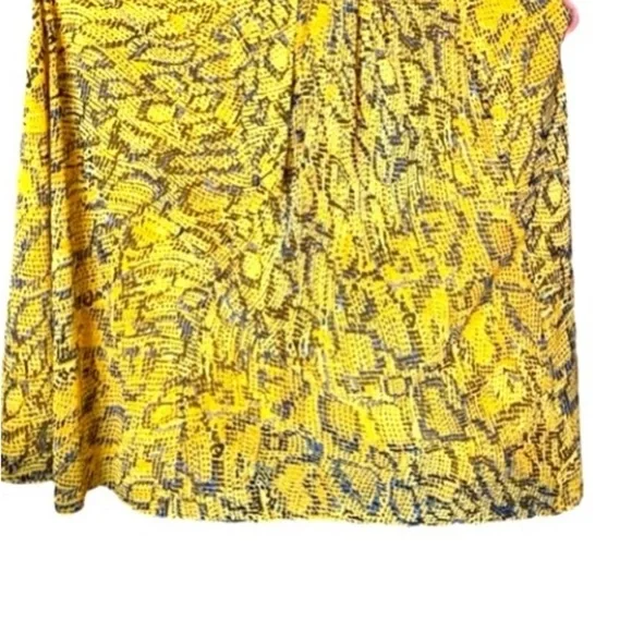 DVF Carter Yellow Snakeskin Belted Maxi Dress Medium - Picture 11 of 14